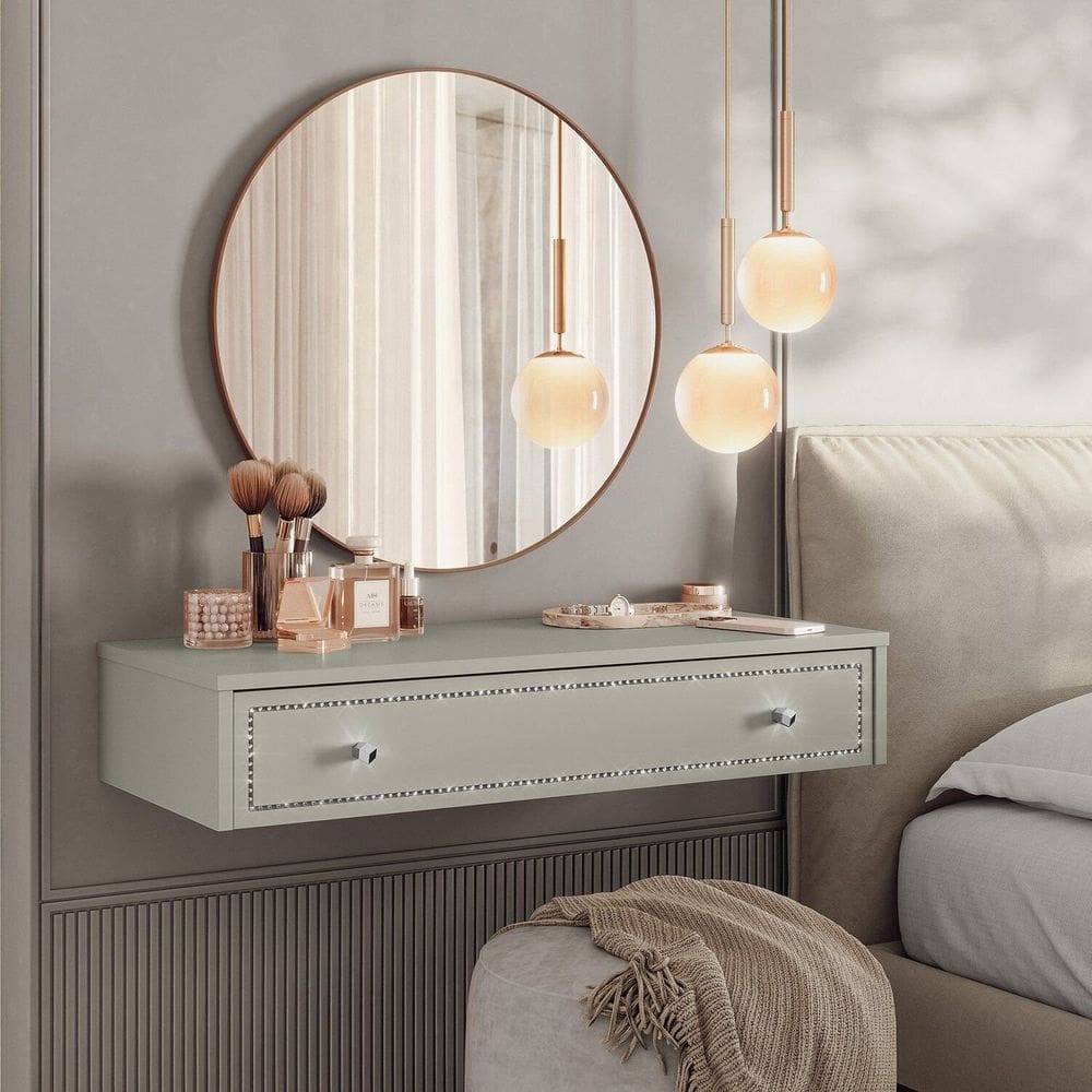 Penteadeira Suspensa para Quarto 1 Gaveta Off White AC