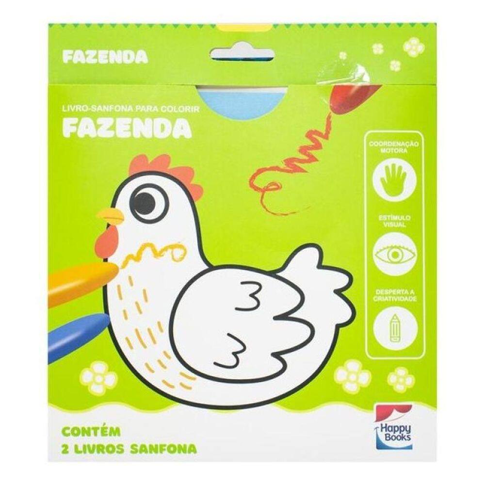 Livro-Sanfona Para Colorir: Fazenda