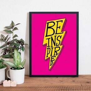 Quadro Decorativo Raio Be Inspired 33X24 Com Vidro - Preta