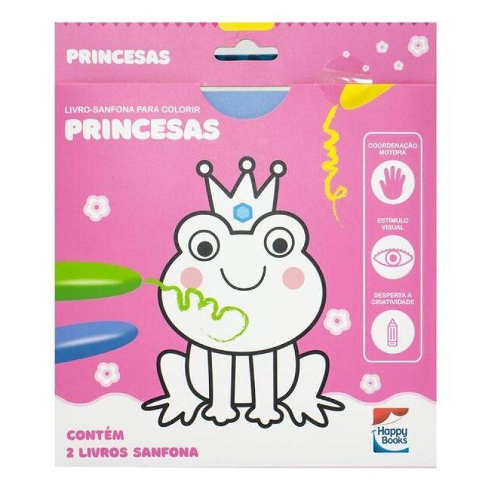 Livro-Sanfona Para Colorir: Princesas