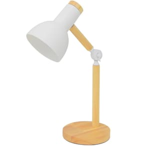 Luminária Mesa Abajur 45Cm Articulada Retrô Madeira Gimpo