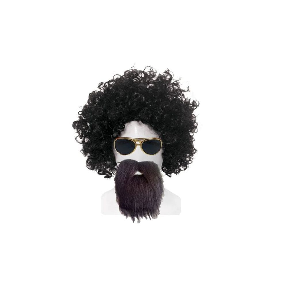 Fantasia Raul Seixas Peruca Barba Oculos Halloween Carnaval