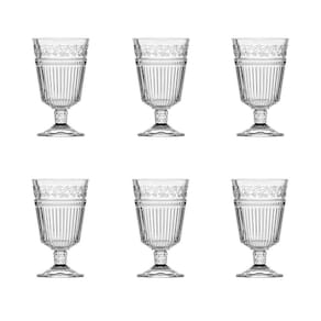 Jogo 6 Taças De Vidro Folhas Para Água 330 Ml