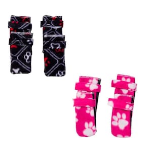 Kit 2 Sapatos Para Cachorro - Preto E Rosa  P