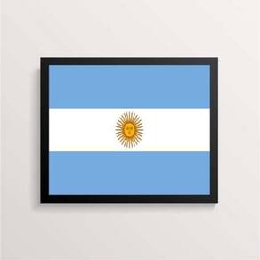 Quadro Decorativo Bandeira Argentina 45x34cm - Moldura Preta