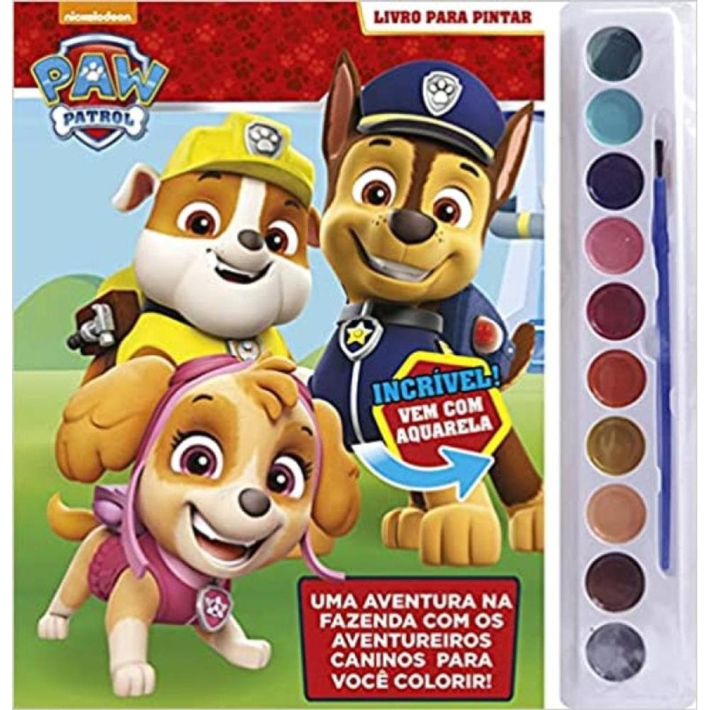 Patrulha Canina Livro Para Pintar Com Aquarela