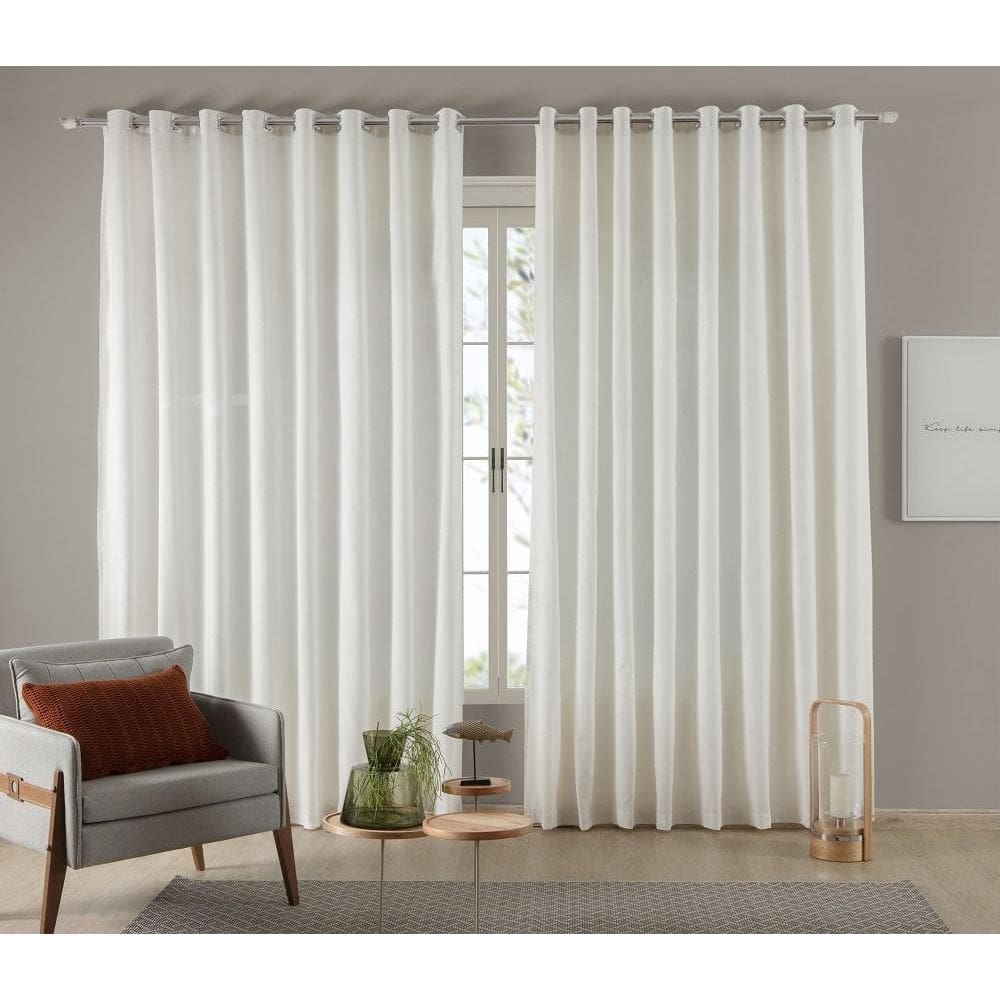 Cortina Para Sala E Quarto Madras 3,00X2,80 Ilhos Palha