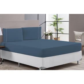 Lençol Cama Casal Queen Hotel Clinica 400 Fios 3 Peças
