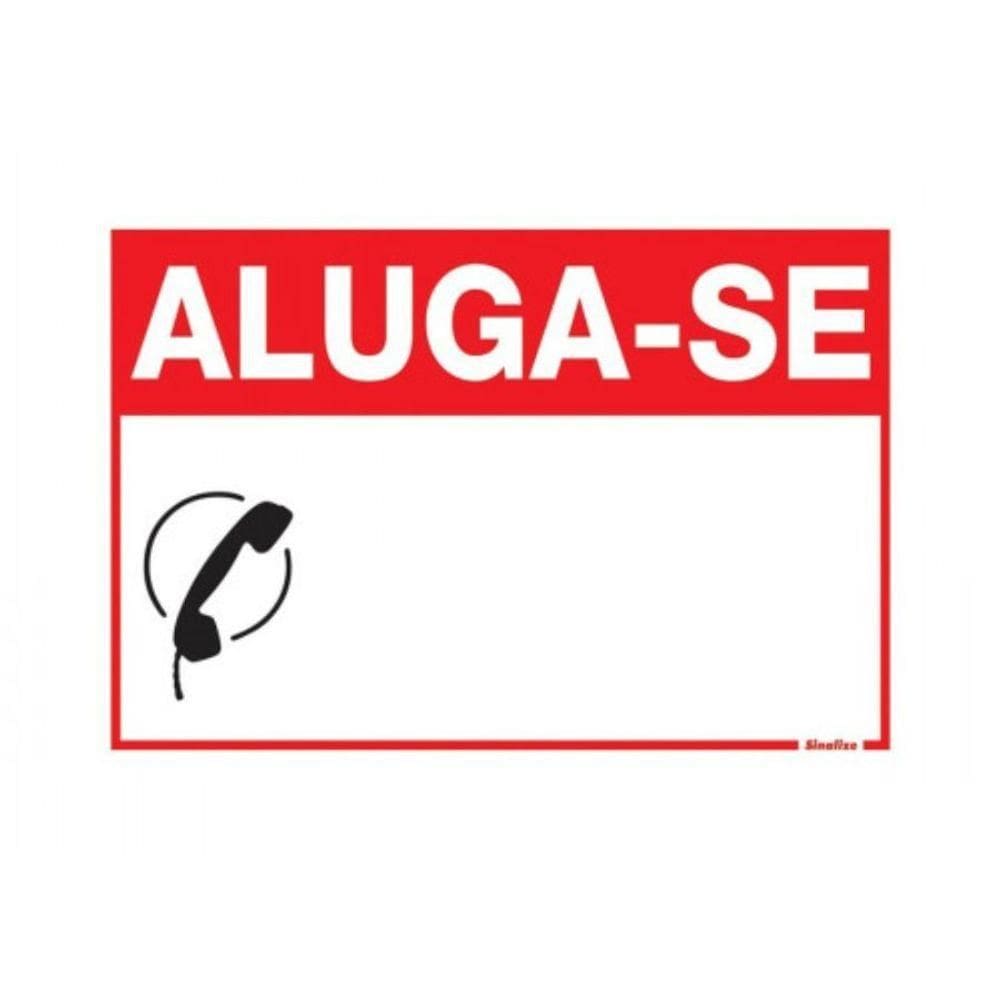 Placa De Sinalização Sinalize 20x30cm - Aluga-se