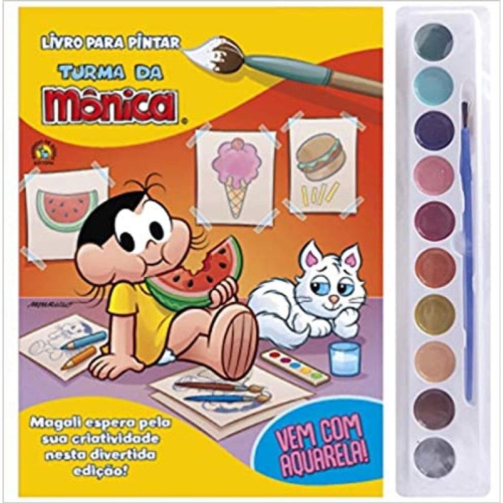 Turma Da Mônica Livro Para Pintar Com Aquarela - Magali