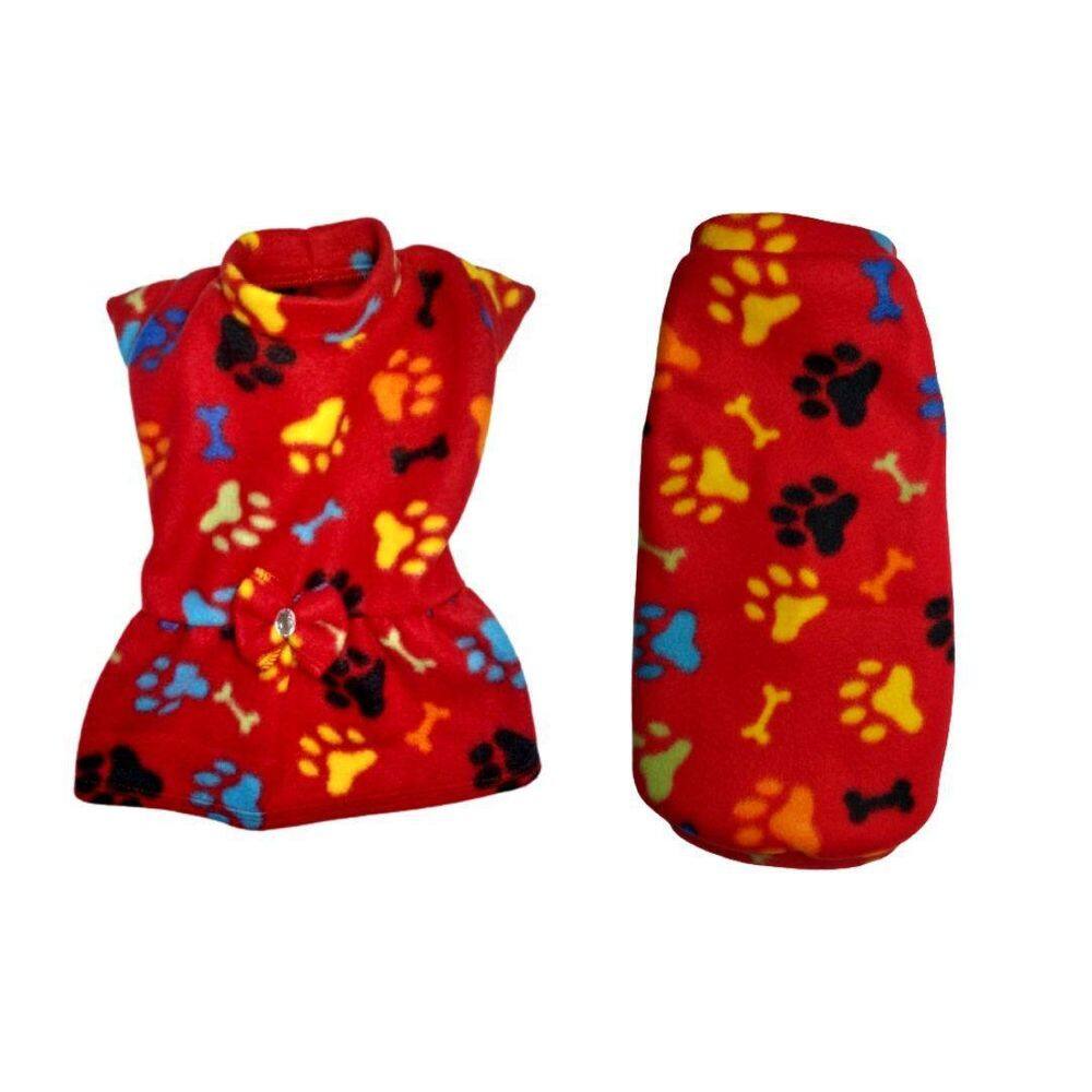 Kit 2 Roupas Para Cães - Vestido E Suéter De Inverno P