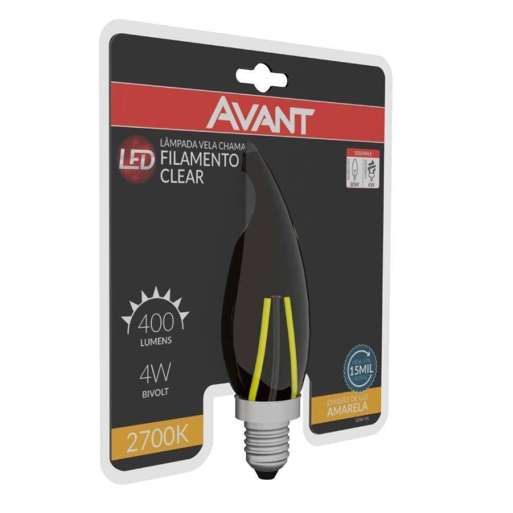 Lâmpada Vela Led E14 4w Amarela 2700k Avant