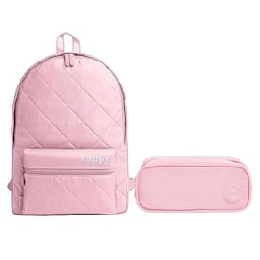 Kit Mochila e Estojo Escolar Infantil Duplo Happy Rosa - Tilibra