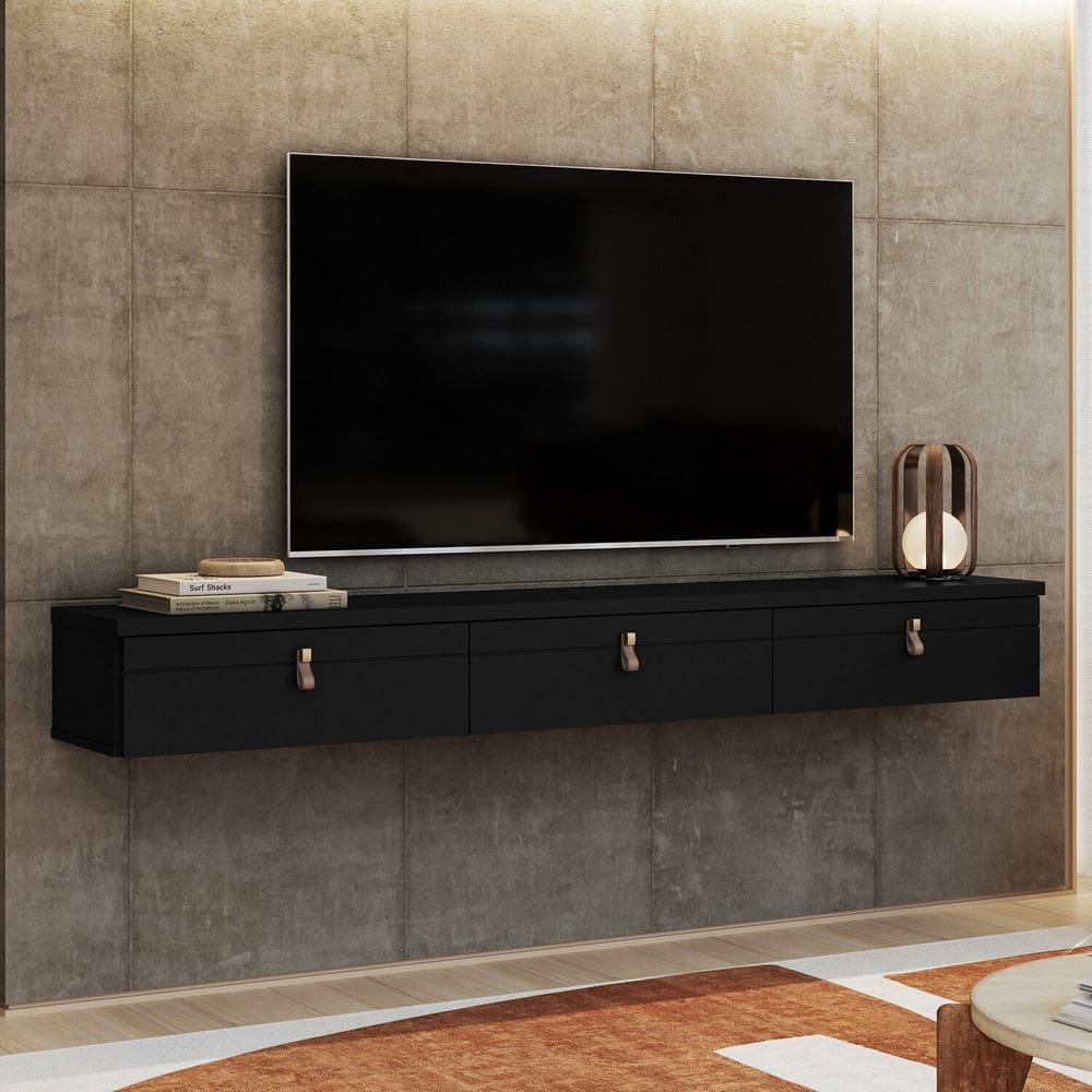 Rack Suspenso para Tv até 65 Polegadas 180cm Line Preto Ac