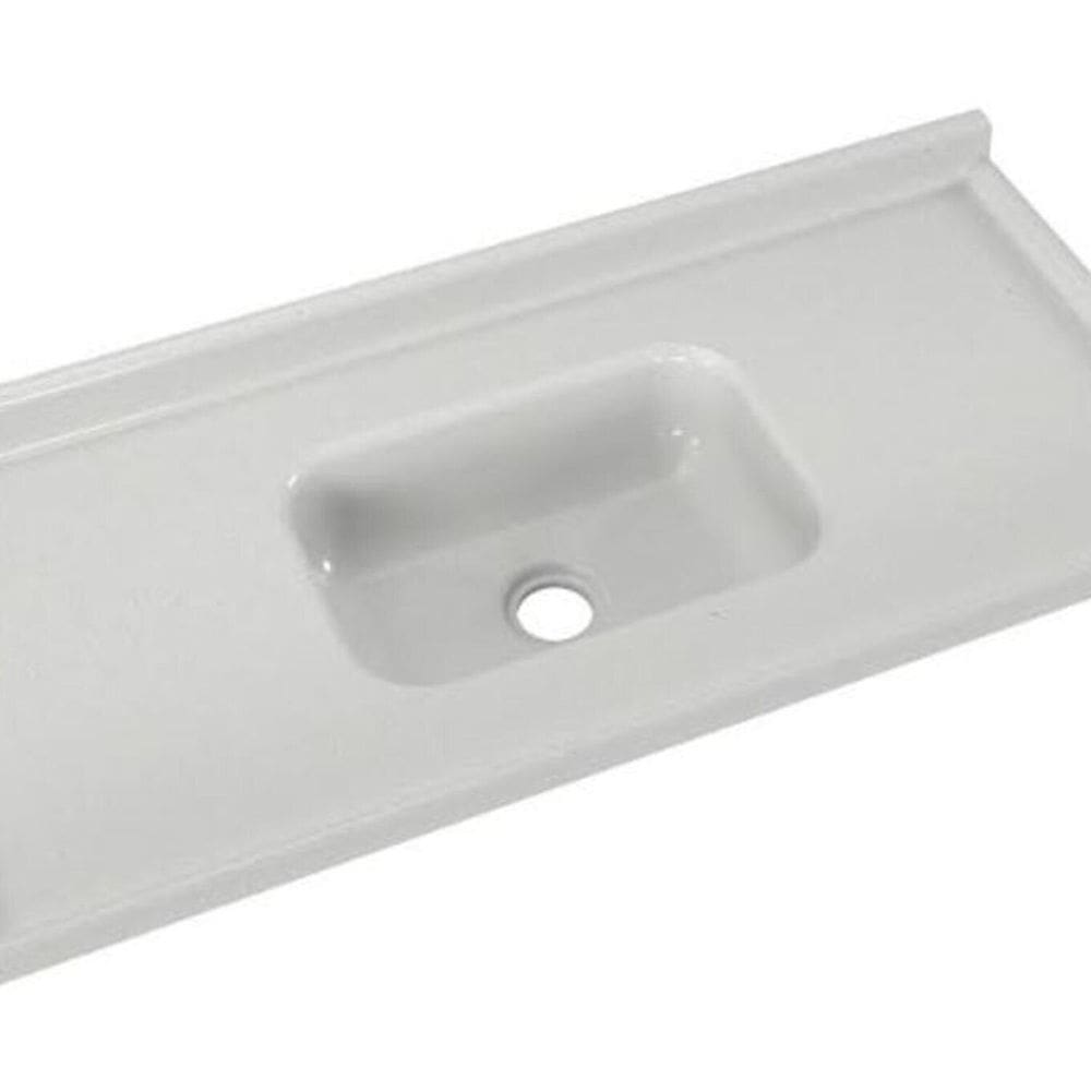 Cubas de Cozinha em Mármore Sintético com Furação para Válvula Internacional 120cmx55cm Gelo
