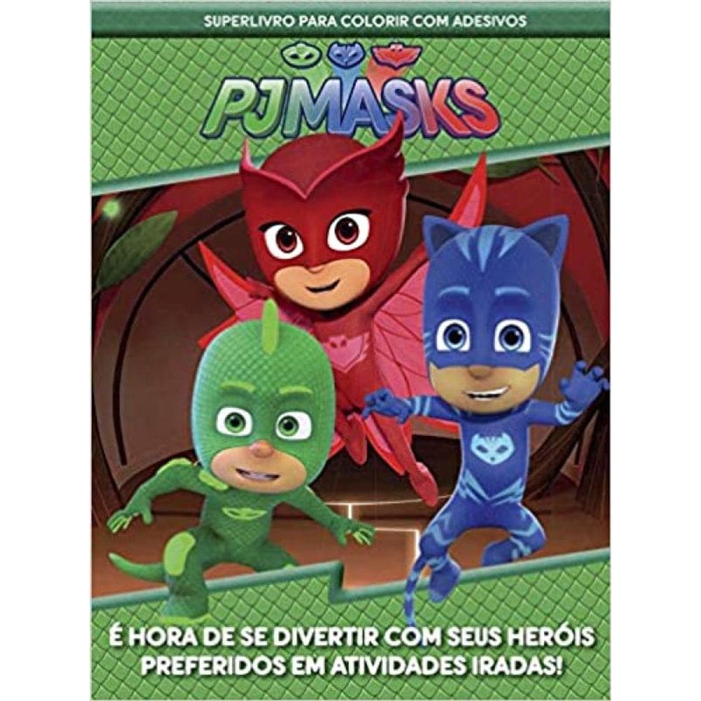 Pj Mask - Superlivro Para Colorir Com Adesivos