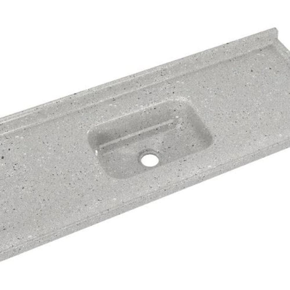 Cubas de Cozinha em Mármore Sintético com Furação para Válvula Internacional 120cmx55cm Cinza