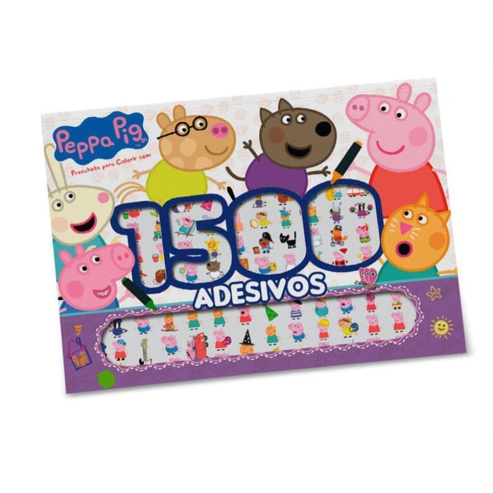 Peppa Pig Prancheta Para Colorir Com 1500 Adesivos