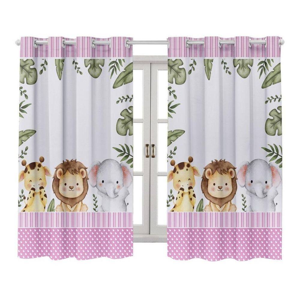 Cortina Estampada Quarto Infantil Safari 200X150
