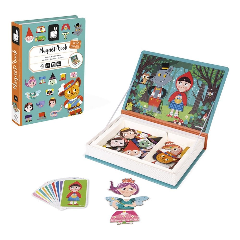 Livro Magnético Contos De Fadas Com 40 Peças Em Madeira - Janod