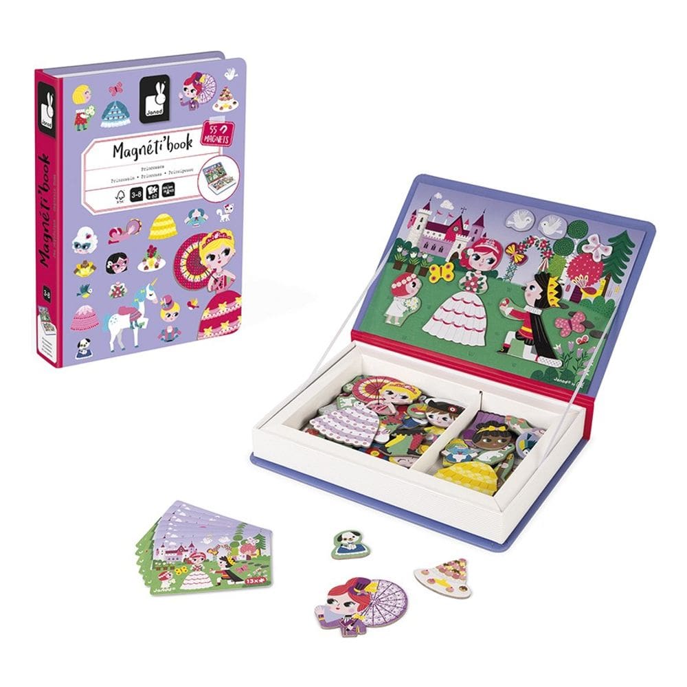 Livro Magnético Princesas Brinquedo Infantil Didático Em Madeira - Janod