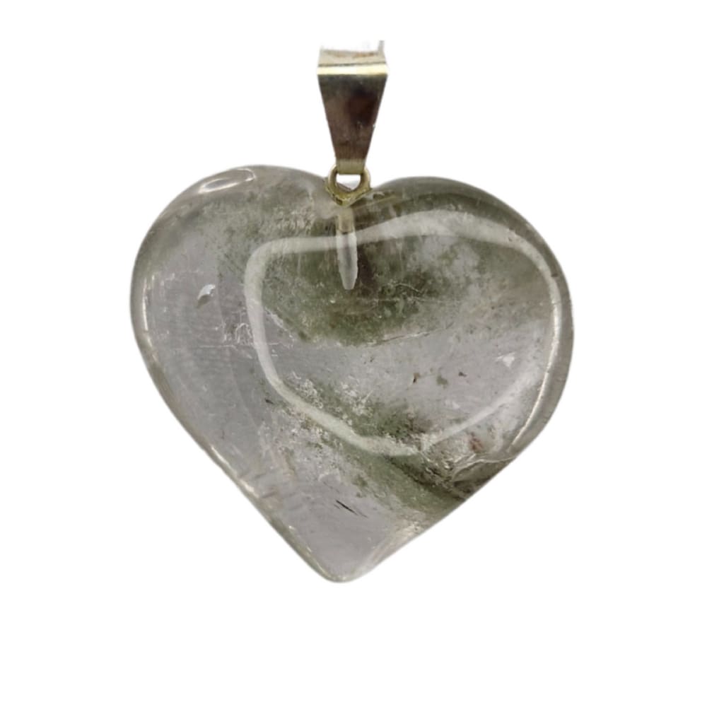 Pingente de Pedra Quartzo Cristal com Pedras Mistas Coração