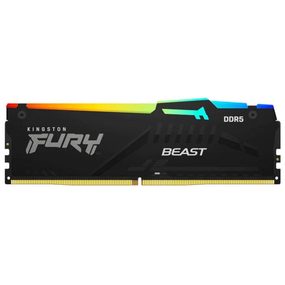 Memória Kingston Fury Beast 16GB 5200MHz DDR5 RGB CL40 Preto - KF552C40BBA-16
