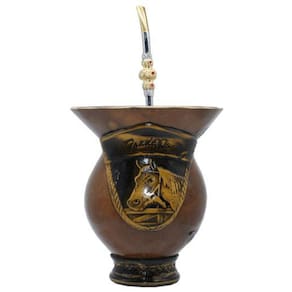 Kit Conjunto Chimarrão Cuia Cavalo E Bomba Luxo Tradicional