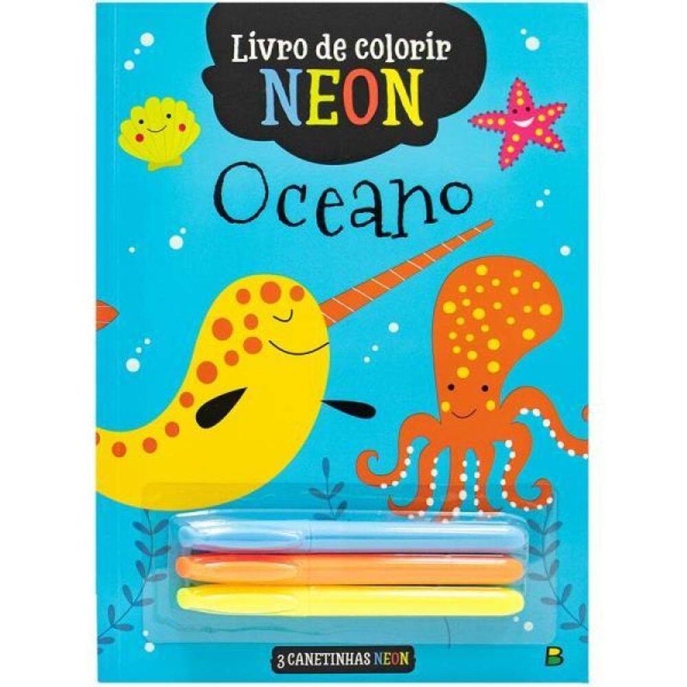 Livro De Colorir Neon: Oceano