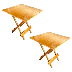 Kit 2 Mesa Dobrável 70x70cm em Madeira Maciça para Restaurantes e Lanchonetes