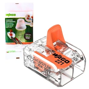 KIT C/ 3 Conector P/ CHUVEIRO 2P 221-612 41A 450V Wago