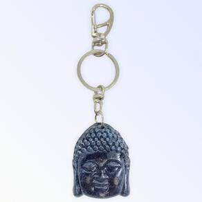 Chaveiro Buda Rosto 12 cm Resina e Metal - Escolha a Cor