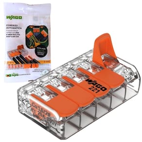 KIT C/ 4 CONEXÃO AUTOMÁTICA 5P 221-415 32A 0,14-4mm² WAGO