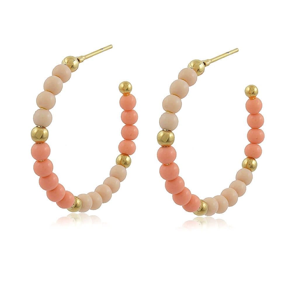 Brinco Argola com Miçangas Coloridas