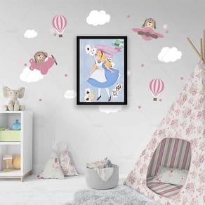 Quadro Alice No País Das Maravilhas 24X18Cm - Com Vidro