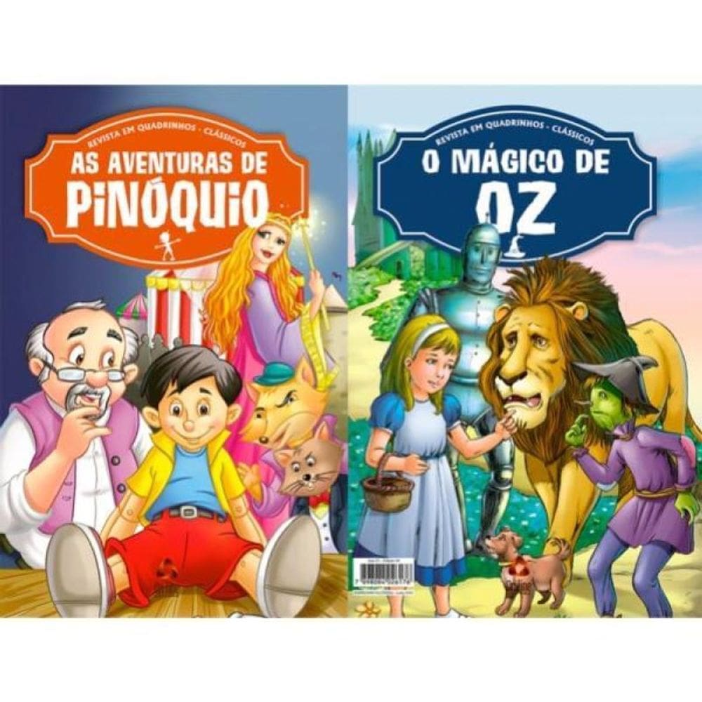 Revista Em Quadrinhos Clássicos - Mágico De Oz + Pinóquio