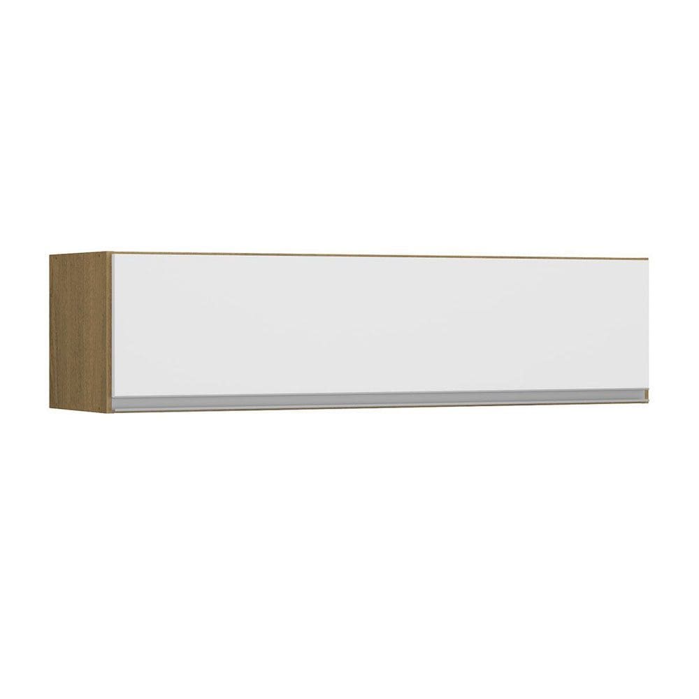 Armário Aéreo Basculante Modulado Sabrina 120x30cm MDP Avelã Branco 0461 Menu Móveis