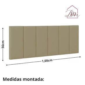 Cabeceira Cama Casal Estofada Queen 1,60Cm Bege Quarto D.M