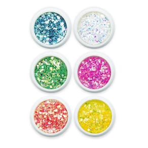Kit 6 Glitter Flocado Para Decoração De Unhas Helen Color