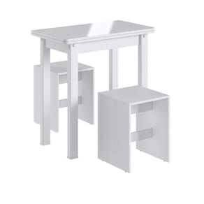 Conjunto Mesa Dobrável 2 Banquetas Baixas Móveis Canção