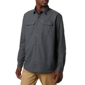 Camisa Manga Longa GG Columbia Masculina Cinza Silver Ridge
