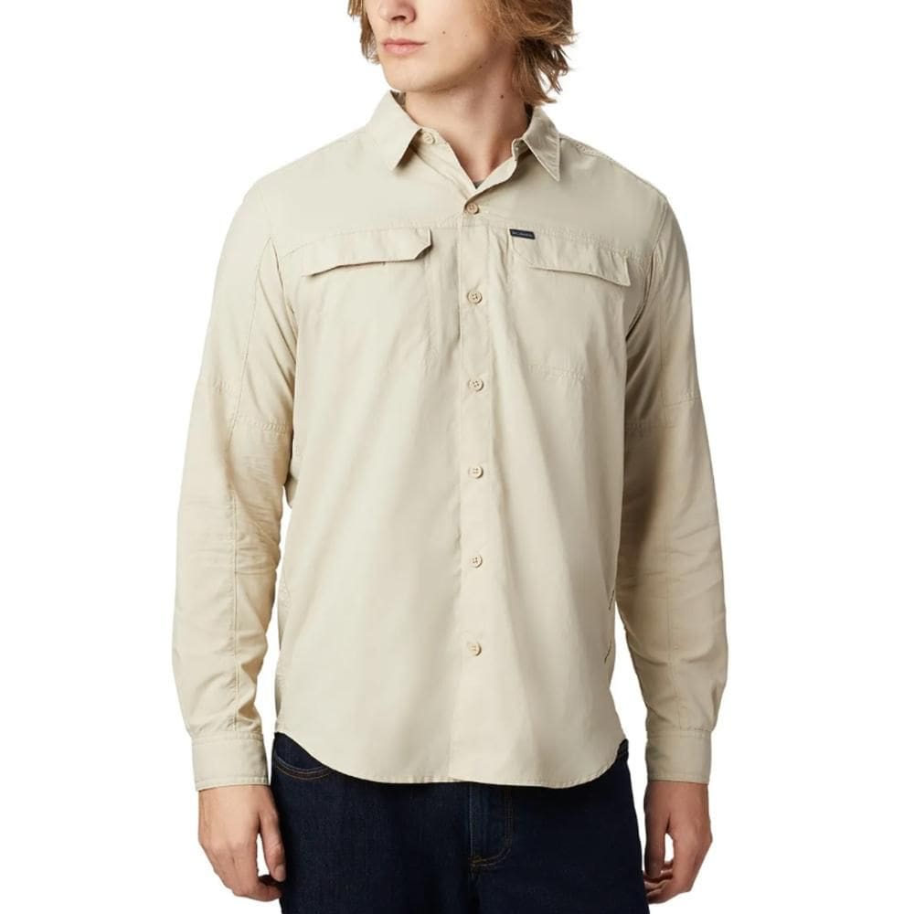 Camisa Manga Longa GG Columbia Masculina Cinza Silver Ridge