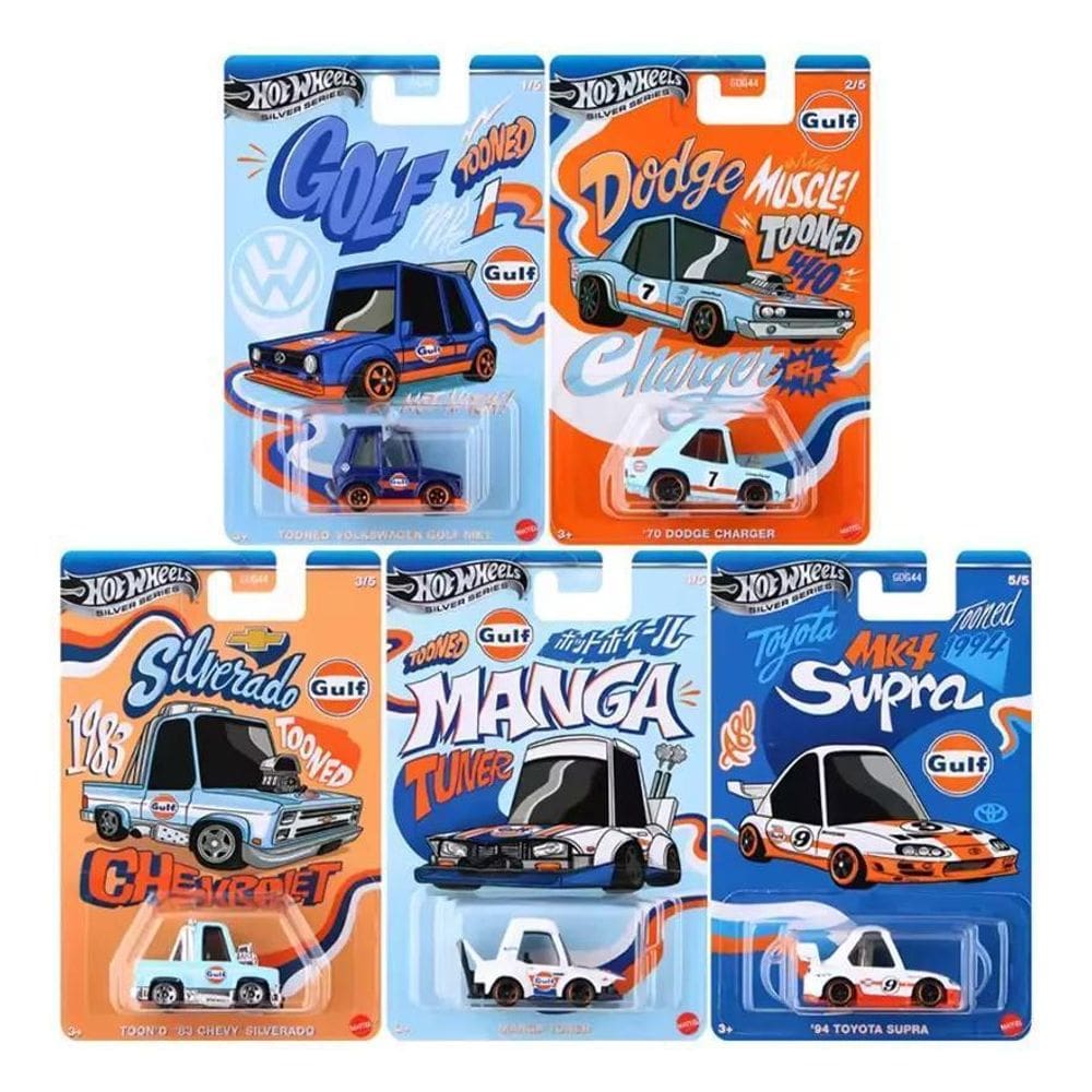 Hot Wheels Silver Series Gulf - Set 5 Miniaturas