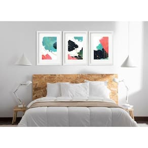 Kit 3 Quadros Grandes Abstratos Cores 60X48Cm