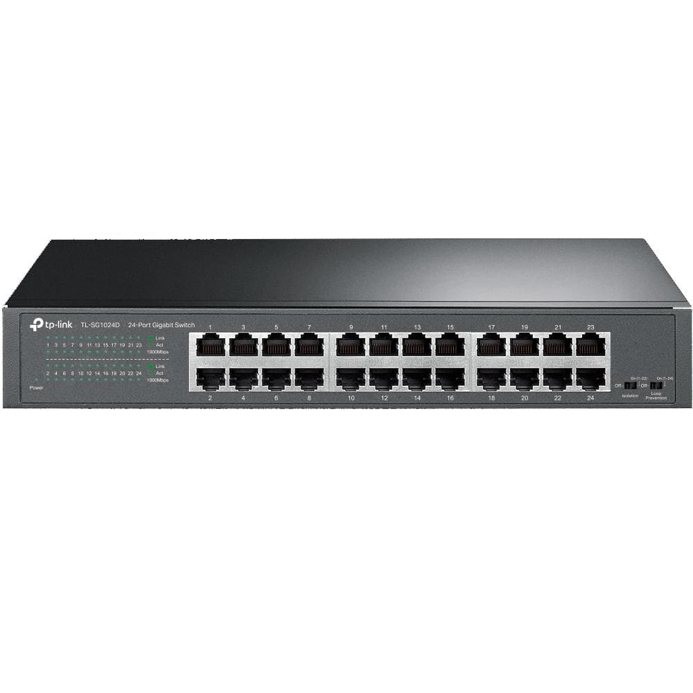 Switch Tp-Link Gigabit de Mesa ou Rack de 24 Portas 10/100/1000 TL-SG1024D Preto