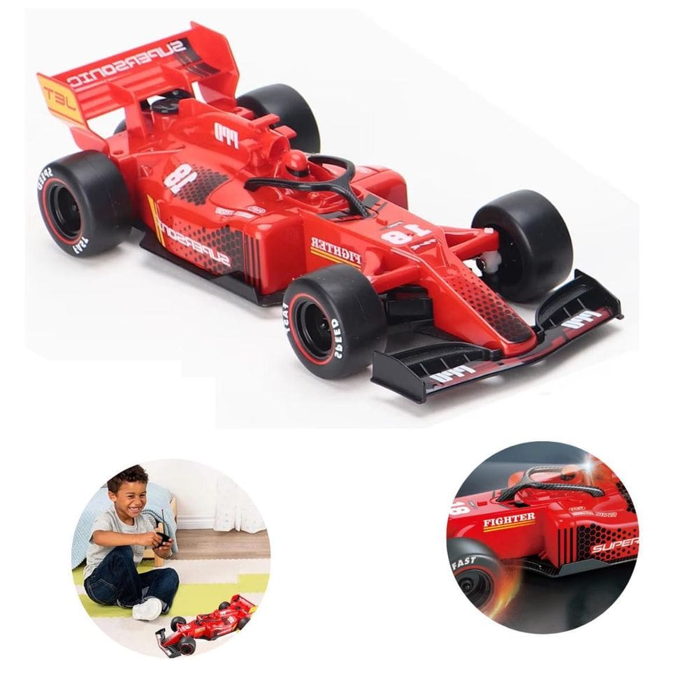 Carrinho Formula 1 Efeito Fumaça E Led Controle Remoto Real