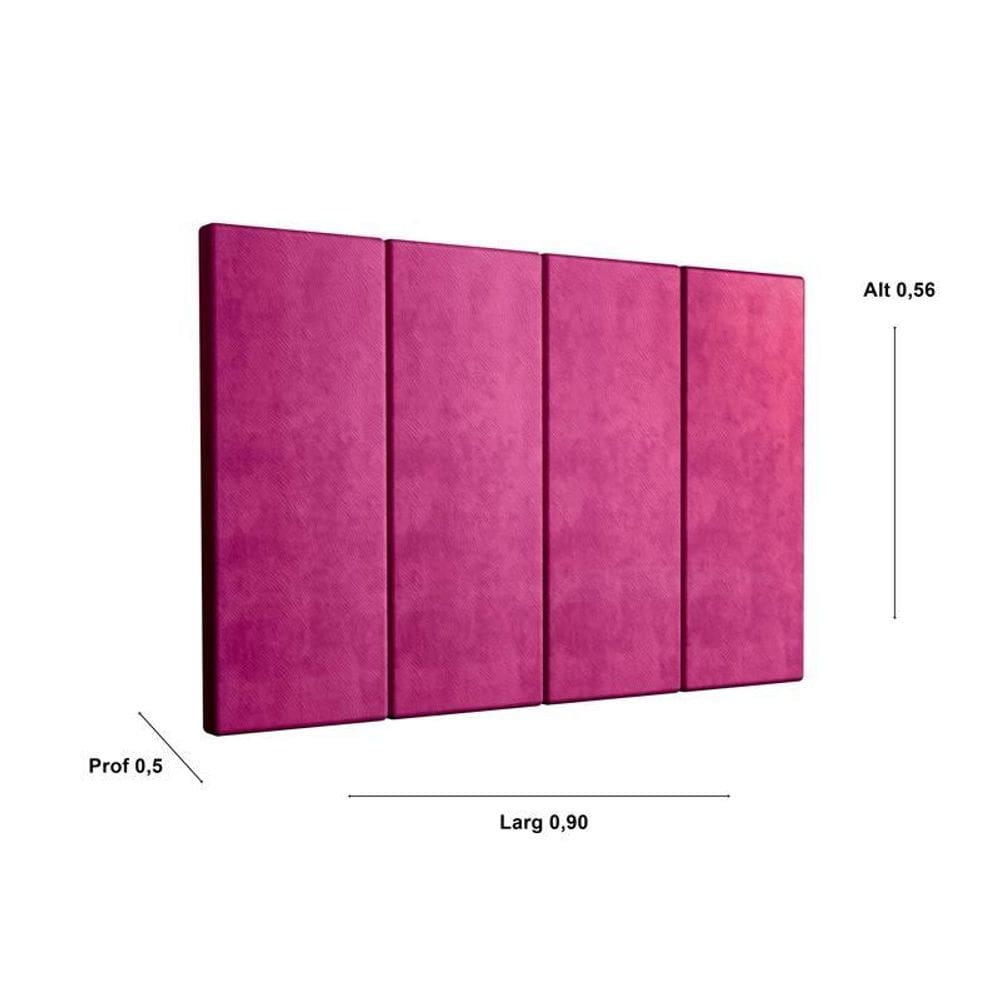 Kit 2 Paineis Cama Box Fantasy 0,90 Tecido Suede Cor Rose