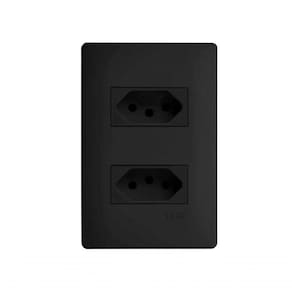 Conjunto Fame Habitat Black - 2 Tomadas 2p+t 10a