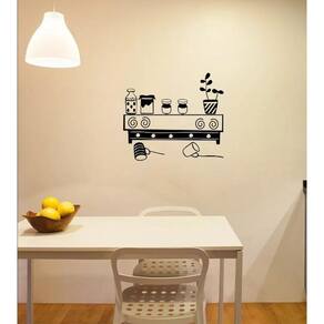 Adesivo decal de parede cozinha suporte caneca potes jarra