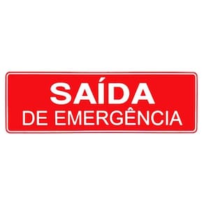 Placa De Sinalização Acesso 10x30cm Saída De Emergência